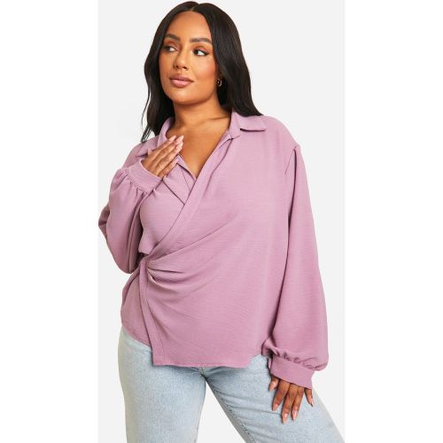 Grande Taille - Chemise Cache-Cœur - 44 - boohoo - Modalova