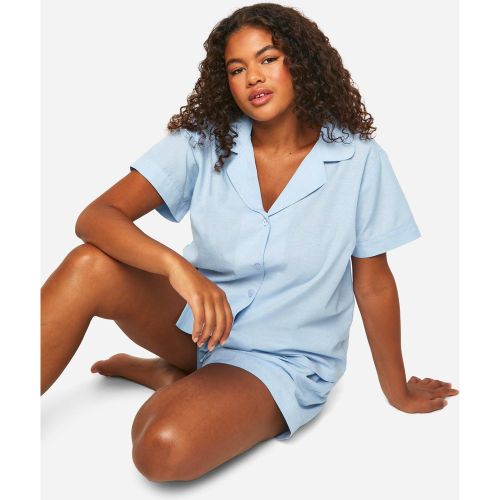 Grande Taille - Ensemble De Pyjama Avec Chemise À Manches Courtes Et Short - 44 - boohoo - Modalova