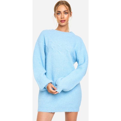 Robe Courte En Maille À Col Ras Du Cou - S - boohoo - Modalova