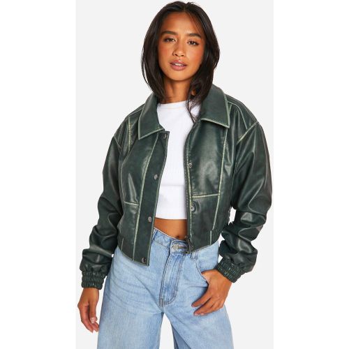 Petite" - Veste Biker Effet Vintage - 34 - boohoo - Modalova