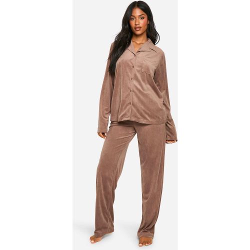 Tall" - Ensemble De Pyjama Boutonné En Polaire - 38 - boohoo - Modalova