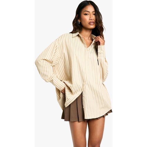 Chemise Oversize Texturée À Rayures - 38 - boohoo - Modalova