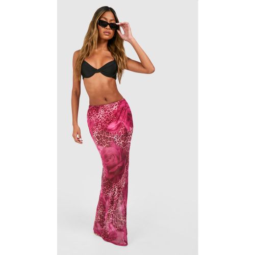 Jupe Longue Fleurie En Mesh - 34 - boohoo - Modalova
