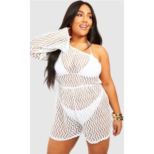 Grande Taille - Combishort De Plage Asymétrique - 44 - boohoo - Modalova