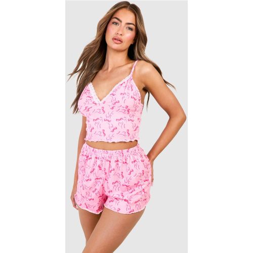 Pyjama À Imprimé Nœud Avec Débardeur - 34 - boohoo - Modalova