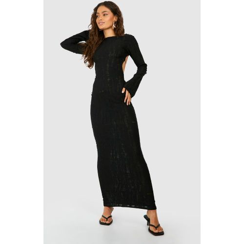 Robe Longue En Maille À Dos Nu - 36 - boohoo - Modalova