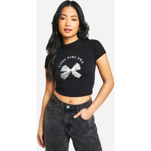Petite" - T-Shirt Court À Slogan Cool Girl Era - 38 - boohoo - Modalova