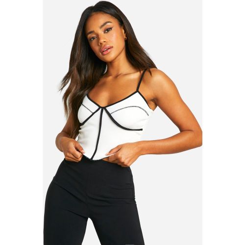 Corset Côtelé À Coutures Apparentes - 36 - boohoo - Modalova