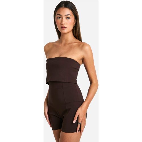 Combishort Ample Long À Empiècement Contrastant - 36 - boohoo - Modalova