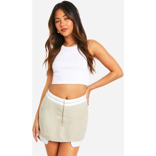 Jupe-Short De Tailleur Contrastante - 34 - boohoo - Modalova