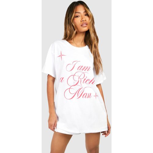 T-Shirt Oversize À Imprimé I Am A Rich Man - M - boohoo - Modalova