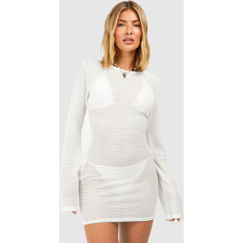 Robe De Plage En Maille À Dos Nu - L - boohoo - Modalova