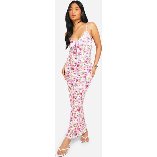 Petite" Lace Tie Front Floral Maxi Dress - boohoo - Modalova