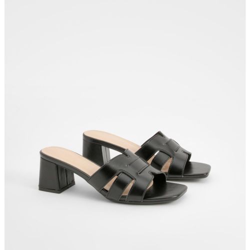 Mules À Découpe Et Talon Carré - 39 - boohoo - Modalova