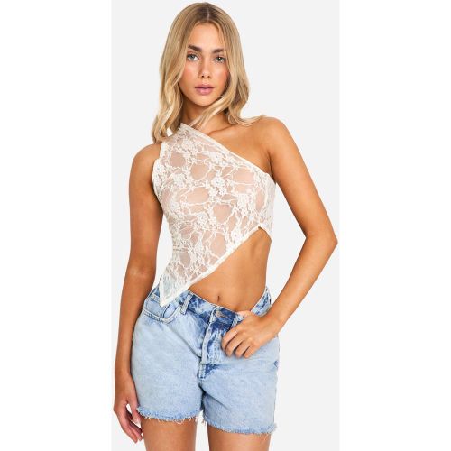 Top En Dentelle Asymétrique - 34 - boohoo - Modalova