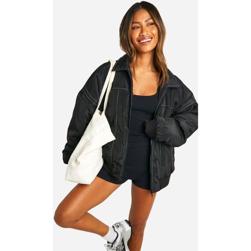 Bomber Oversize À Coutures Contrastantes - 38 - boohoo - Modalova