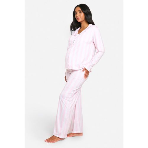 Maternité - Ensemble De Pyjama Avec Chemise Rayée Et Pantalon - 36 - boohoo - Modalova