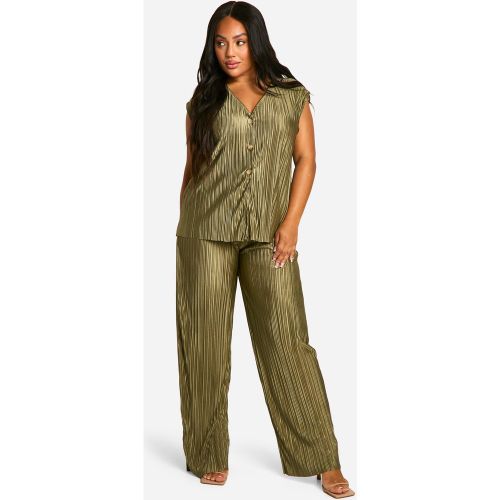 Grande Taille - Ensemble Avec Gilet Sans Manches Et Pantalon Large - 46 - boohoo - Modalova