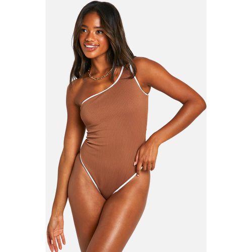 Maillot De Bain Asymétrique Côtelé - 40 - boohoo - Modalova