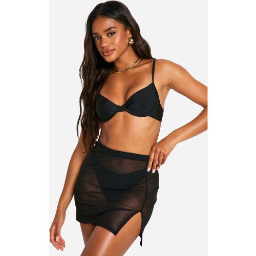 Mini-Jupe En Mesh - Noir - L, Noir - boohoo - Modalova