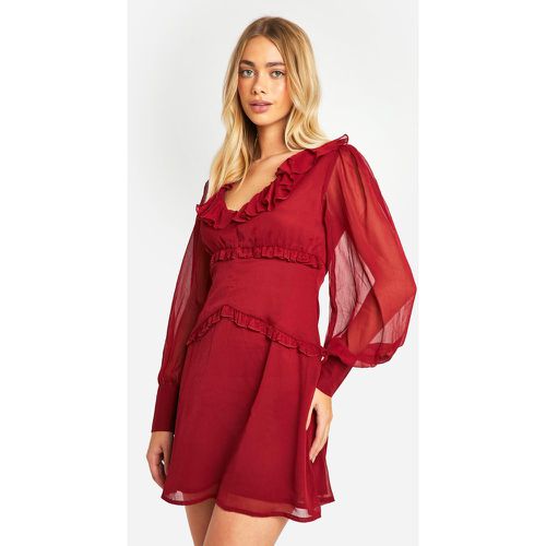 Robe Babydoll Plissée À Volants - 40 - boohoo - Modalova