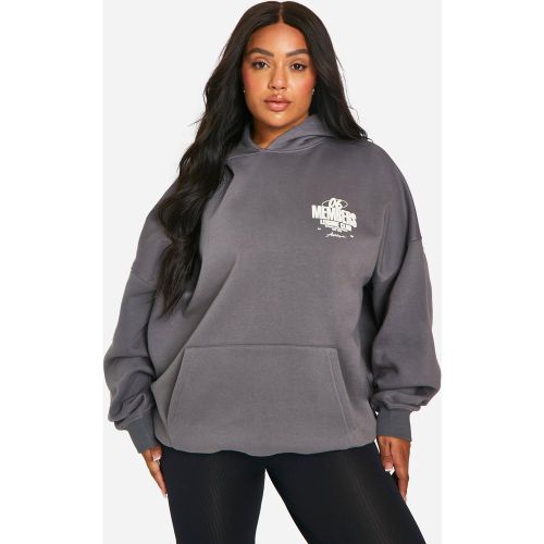 Grande Taille - Sweat À Capuche Oversize Imprimé - 44 - boohoo - Modalova
