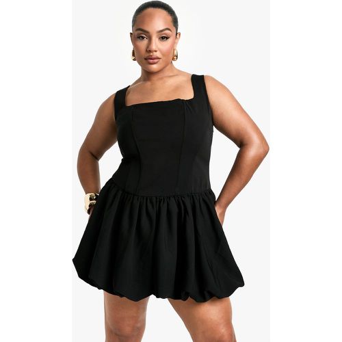 Grande Taille - Robe Patineuse Plissée À Col Carré - 46 - boohoo - Modalova