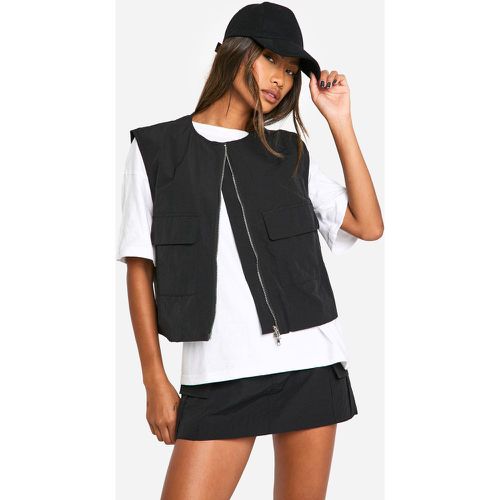 Gilet Cargo Zippé Sans Manches - 38 - boohoo - Modalova