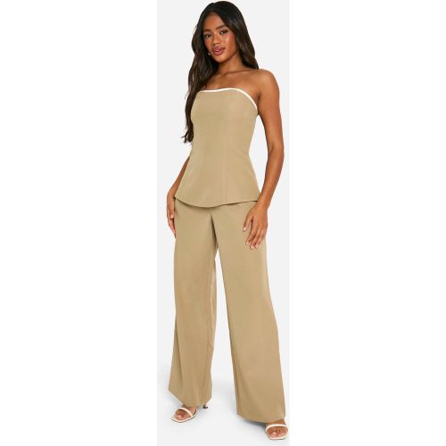Pantalon De Costume Droit À Détails Plissés - 34 - boohoo - Modalova