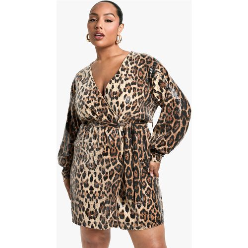 Grande Taille - Robe Portefeuille À Paillettes - 44 - boohoo - Modalova