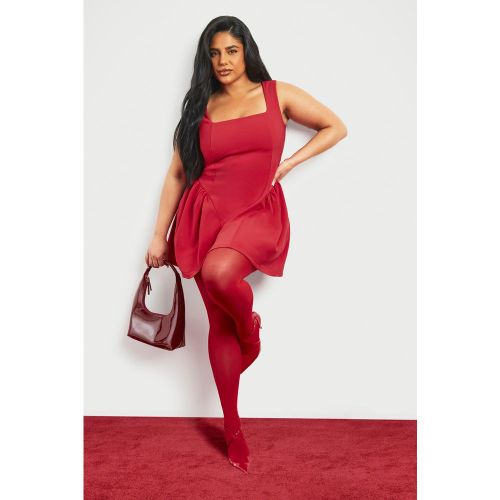 Grande Taille - Robe Patineuse À Col Carré - 44 - boohoo - Modalova