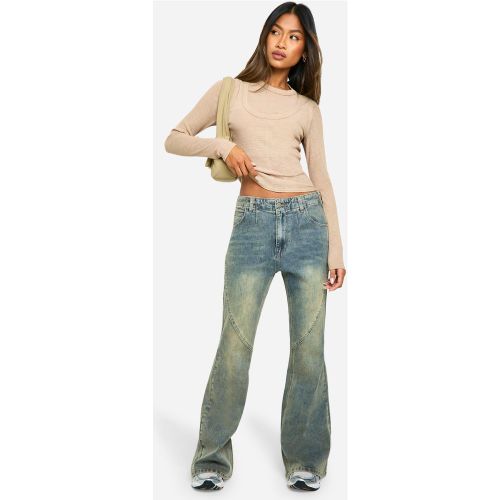 Jean Flare À Coutures Apparentes - 34 - boohoo - Modalova