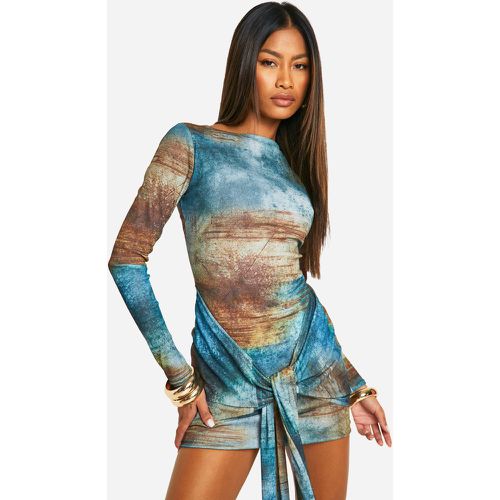 Robe Courte Nouée En Mesh - 36 - boohoo - Modalova