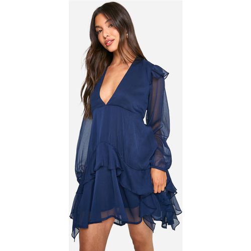 Robe Babydoll Plissée À Volants - 38 - boohoo - Modalova