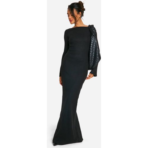 Robe Longue Côtelée En Maille Brossée - 38 - boohoo - Modalova