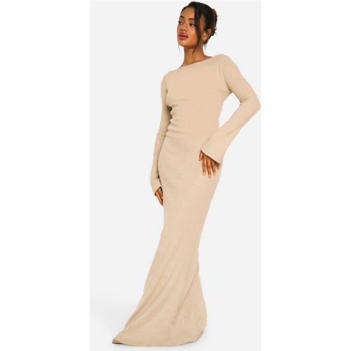 Robe Longue Côtelée En Maille Brossée - 40 - boohoo - Modalova