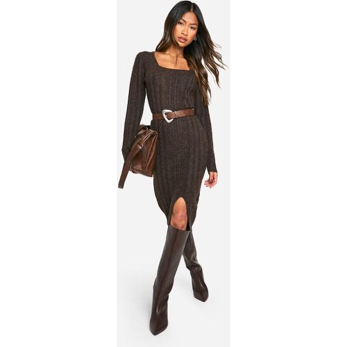 Robe Pull Longue À Col Carré - S - boohoo - Modalova