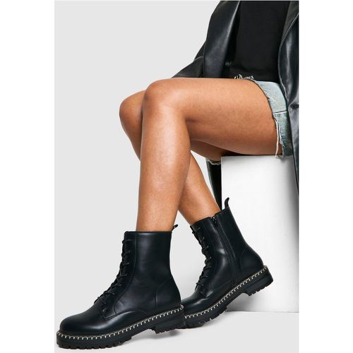 Bottes De Randonnée Texturées À Lacets - 38 - boohoo - Modalova