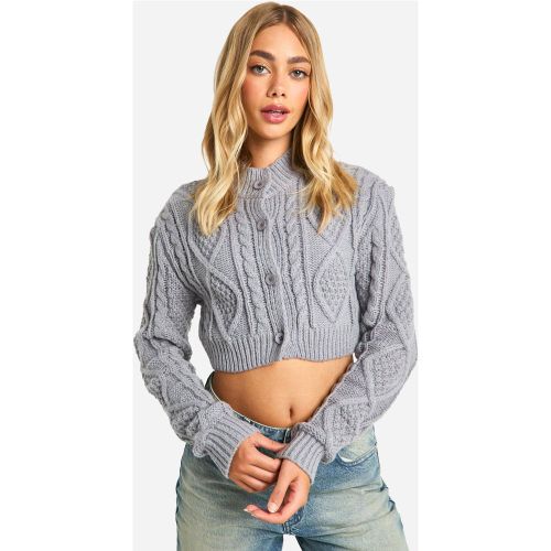 Cardigan Court En Maille Torsadée - Xl - boohoo - Modalova