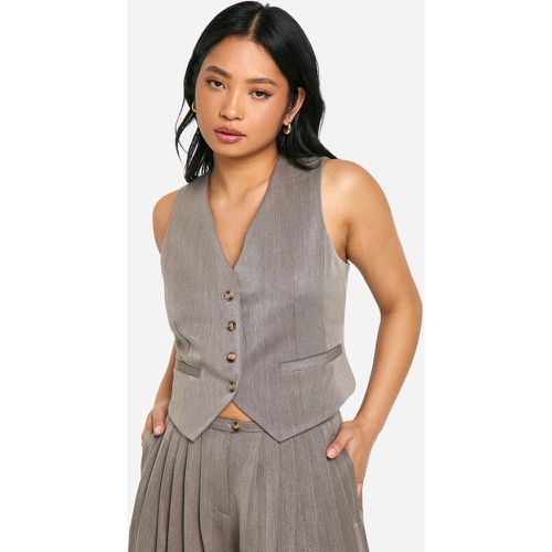 Petite" - Gilet Sans Manches À Boutons Contrastants - 36 - boohoo - Modalova