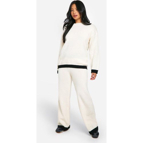 Petite" - Ensemble En Maille Contrastante Avec Pull Et Pantalon - S - boohoo - Modalova