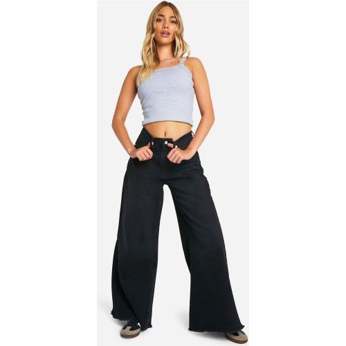 Jean Large En Denim À Bords Bruts - 36 - boohoo - Modalova