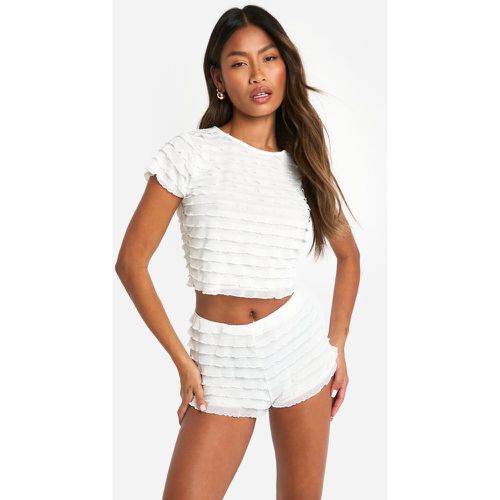 Ensemble Avec Top À Manches Capées Et Short Volanté - 38 - boohoo - Modalova