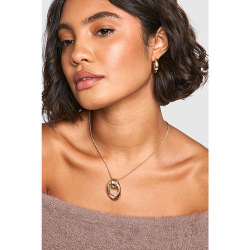 Collier À Pendentif Anneau Et Goutte - One Size - boohoo - Modalova