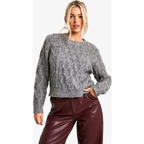 Pull En Maille Torsadée À Détail En Maille - S - boohoo - Modalova