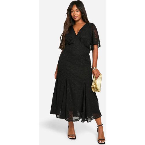 Grande Taille - Robe Mi-Longue Fleurie À Motif Jacquard - 50 - boohoo - Modalova