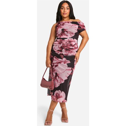 Grande Taille - Robe Mi-Longue Fleurie En Mesh - 44 - boohoo - Modalova