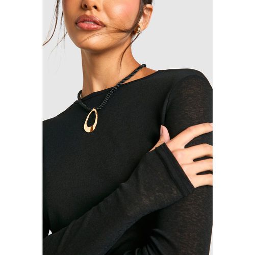 Collier En Corde À Pendentif Doré - One Size - boohoo - Modalova