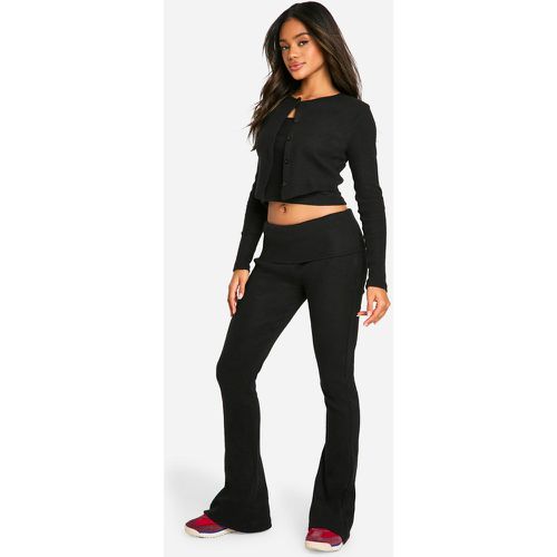 Pantalon Flare Côtelé À Taille Plissée - 40 - boohoo - Modalova