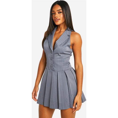 Robe Jupe De Tennis À Rayures Sans Manches - 40 - boohoo - Modalova